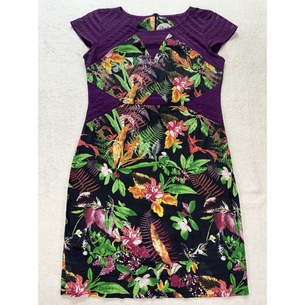 Almatrichi Madrid Spain Floral Print Structured Tunic Dress Sz 42 Anthropologie